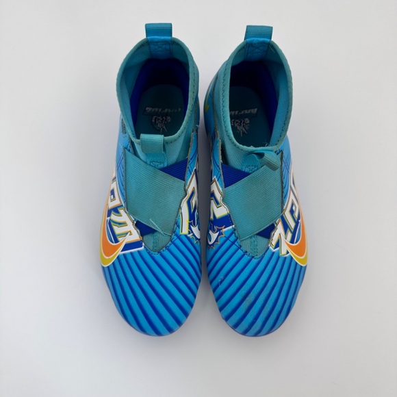 Nike Zoom Mercurial Swoosh Pull On Blue Soccer Cleats Youth Size 5.5 - Picture 4 of 10